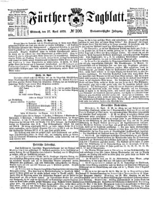 Fürther Tagblatt Mittwoch 27. April 1870