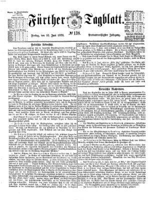 Fürther Tagblatt Freitag 10. Juni 1870