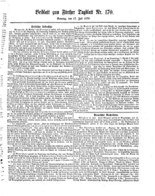 Fürther Tagblatt Sonntag 17. Juli 1870