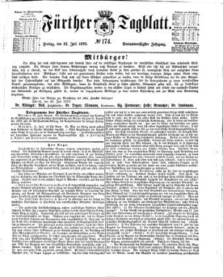 Fürther Tagblatt Freitag 22. Juli 1870