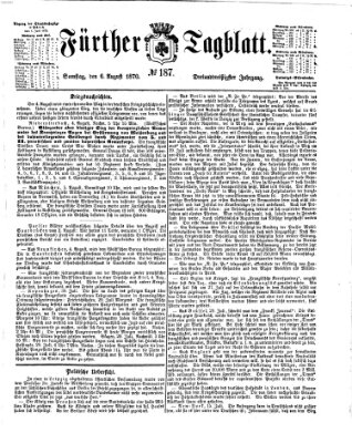 Fürther Tagblatt Samstag 6. August 1870