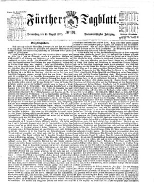 Fürther Tagblatt Donnerstag 11. August 1870