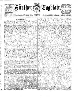 Fürther Tagblatt Donnerstag 25. August 1870