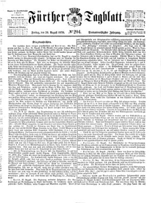 Fürther Tagblatt Freitag 26. August 1870