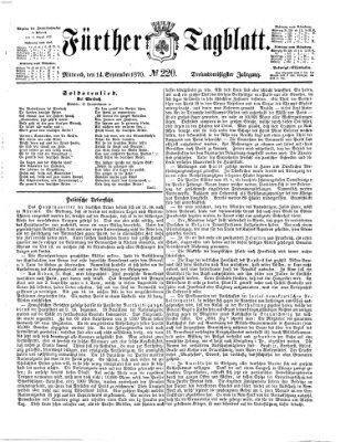 Fürther Tagblatt Mittwoch 14. September 1870