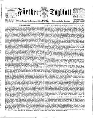 Fürther Tagblatt Donnerstag 22. September 1870