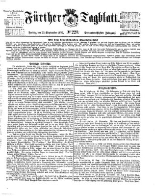 Fürther Tagblatt Freitag 23. September 1870