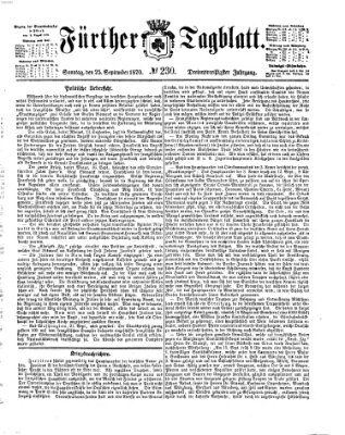 Fürther Tagblatt Sonntag 25. September 1870