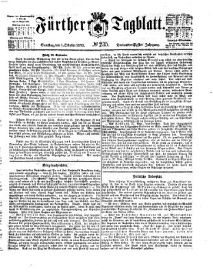 Fürther Tagblatt Samstag 1. Oktober 1870