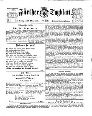 Fürther Tagblatt Samstag 29. Oktober 1870