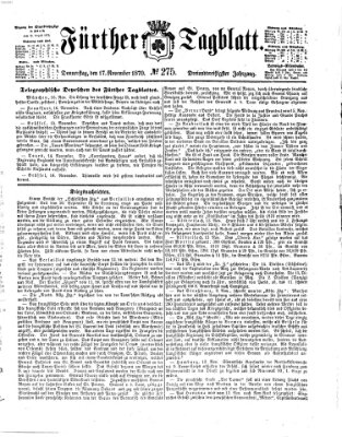 Fürther Tagblatt Donnerstag 17. November 1870