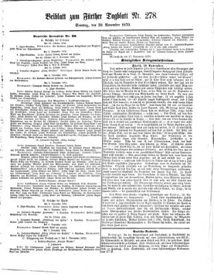 Fürther Tagblatt Sonntag 20. November 1870