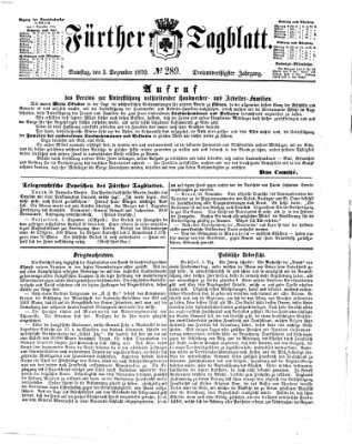 Fürther Tagblatt Samstag 3. Dezember 1870