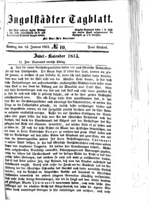 Ingolstädter Tagblatt Samstag 10. Januar 1863