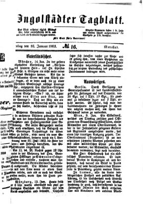 Ingolstädter Tagblatt Freitag 16. Januar 1863