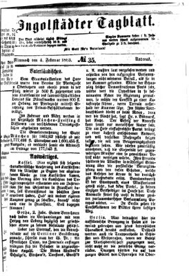 Ingolstädter Tagblatt Mittwoch 4. Februar 1863