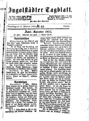 Ingolstädter Tagblatt Donnerstag 12. Februar 1863