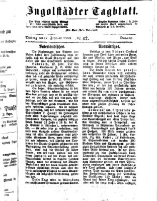 Ingolstädter Tagblatt Dienstag 17. Februar 1863