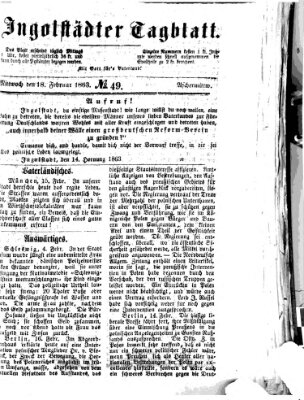 Ingolstädter Tagblatt Mittwoch 18. Februar 1863