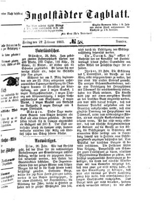 Ingolstädter Tagblatt Freitag 27. Februar 1863