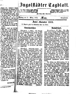 Ingolstädter Tagblatt Montag 2. März 1863