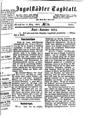 Ingolstädter Tagblatt Mittwoch 11. März 1863