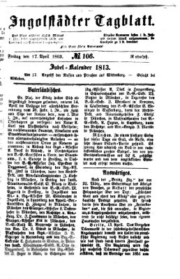 Ingolstädter Tagblatt Freitag 17. April 1863