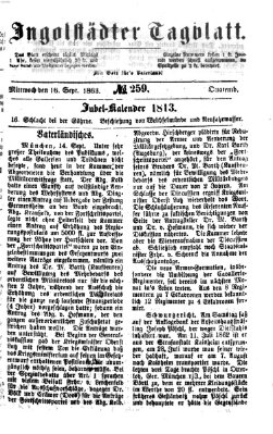 Ingolstädter Tagblatt Mittwoch 16. September 1863