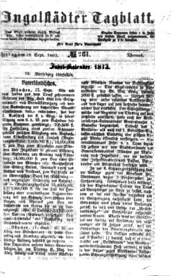 Ingolstädter Tagblatt Freitag 18. September 1863