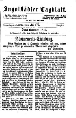 Ingolstädter Tagblatt Donnerstag 1. Oktober 1863