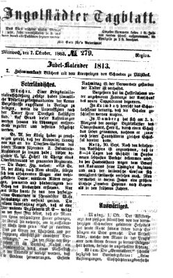 Ingolstädter Tagblatt Mittwoch 7. Oktober 1863