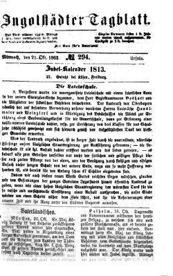 Ingolstädter Tagblatt Mittwoch 21. Oktober 1863