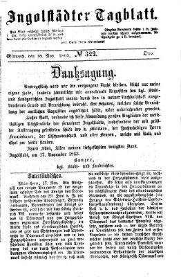 Ingolstädter Tagblatt Mittwoch 18. November 1863