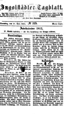 Ingolstädter Tagblatt Samstag 21. November 1863