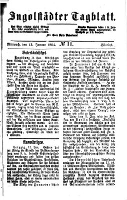 Ingolstädter Tagblatt Mittwoch 13. Januar 1864