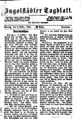 Ingolstädter Tagblatt Montag 3. Oktober 1864