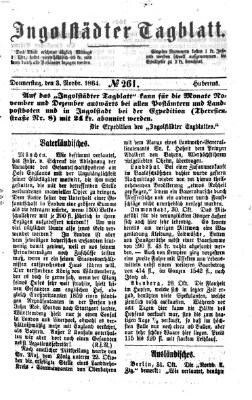 Ingolstädter Tagblatt Donnerstag 3. November 1864