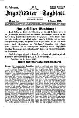 Ingolstädter Tagblatt Montag 9. Januar 1865