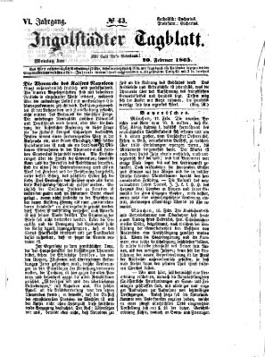 Ingolstädter Tagblatt Montag 20. Februar 1865