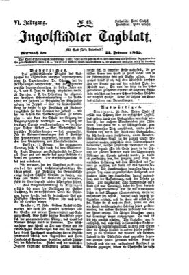 Ingolstädter Tagblatt Mittwoch 22. Februar 1865