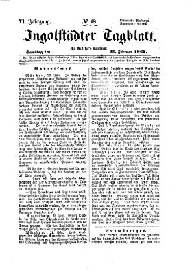 Ingolstädter Tagblatt Samstag 25. Februar 1865