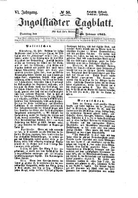 Ingolstädter Tagblatt Dienstag 28. Februar 1865