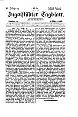 Ingolstädter Tagblatt Samstag 4. März 1865