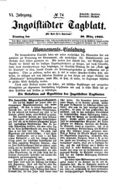 Ingolstädter Tagblatt Dienstag 28. März 1865