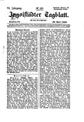 Ingolstädter Tagblatt Samstag 29. April 1865