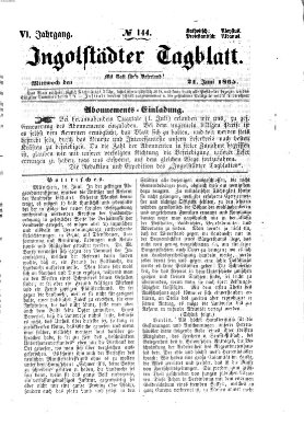 Ingolstädter Tagblatt Mittwoch 21. Juni 1865