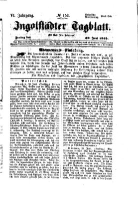 Ingolstädter Tagblatt Freitag 30. Juni 1865