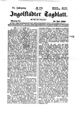 Ingolstädter Tagblatt Montag 31. Juli 1865