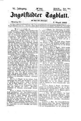 Ingolstädter Tagblatt Montag 7. August 1865