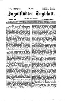 Ingolstädter Tagblatt Freitag 11. August 1865